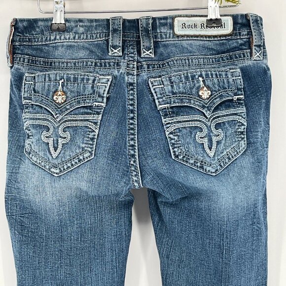Rock Revival Jeans Size 30 Alivia Straight Leg  Low Rise - Picture 8 of 16